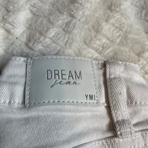 YMI Dream‎ Jeans Ankle High Rise White 1 25 Denim Jean Raw Hem - Picture 2 of 9
